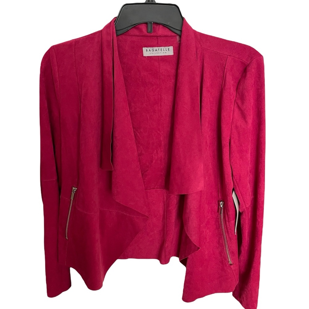 Pink suede blazer